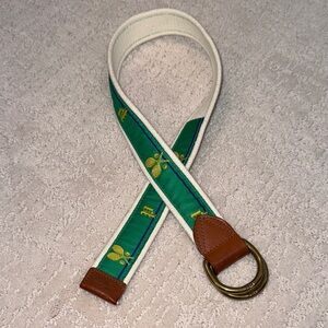 Polo by Ralph Lauren Kelly Green Tennis Knit Belt Gold Accents
